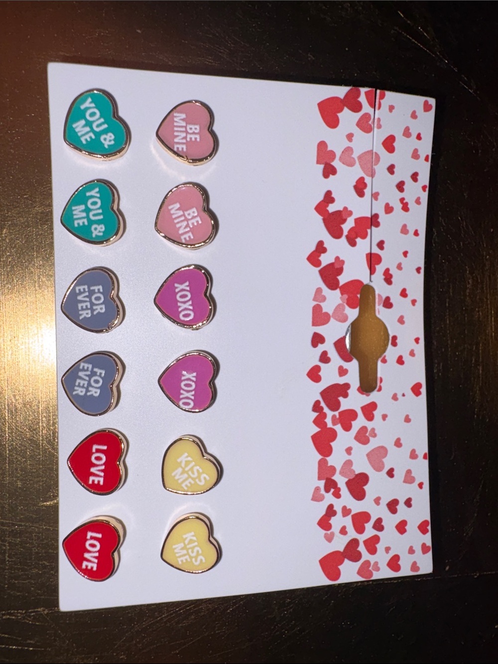 NWT Kohl's Multicolor Heart Stud Earrings - Teal Pink Purple Red Yellow Gray
